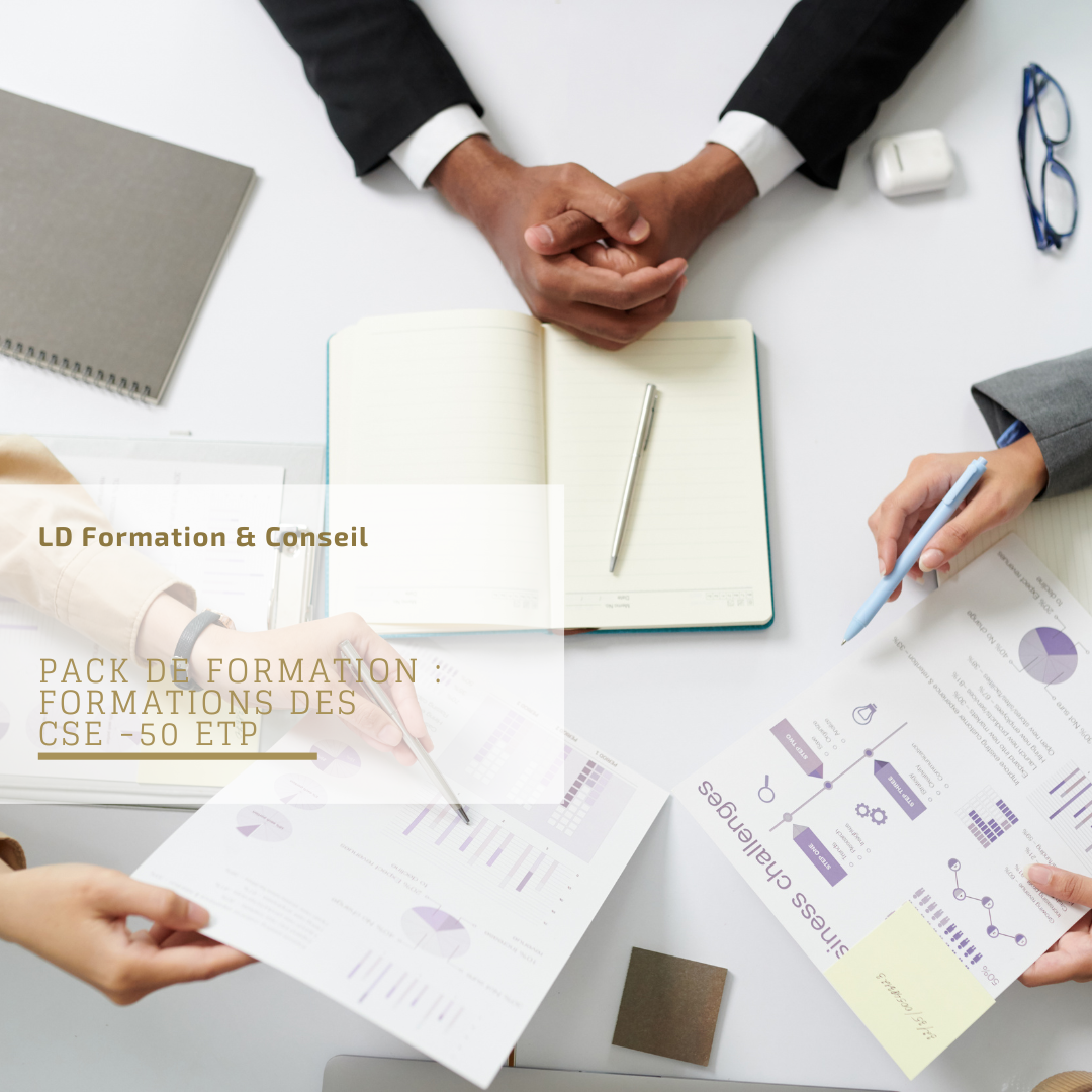 Réunion des élus du CSE d'une petite entreprise en formation SSCT